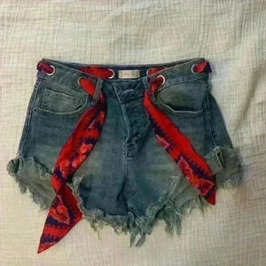 Altar’d State Ribbon Denim Shorts